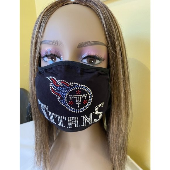 Tennessee Titans Bling Rhinestone Face Mask - Picture 2 of 11